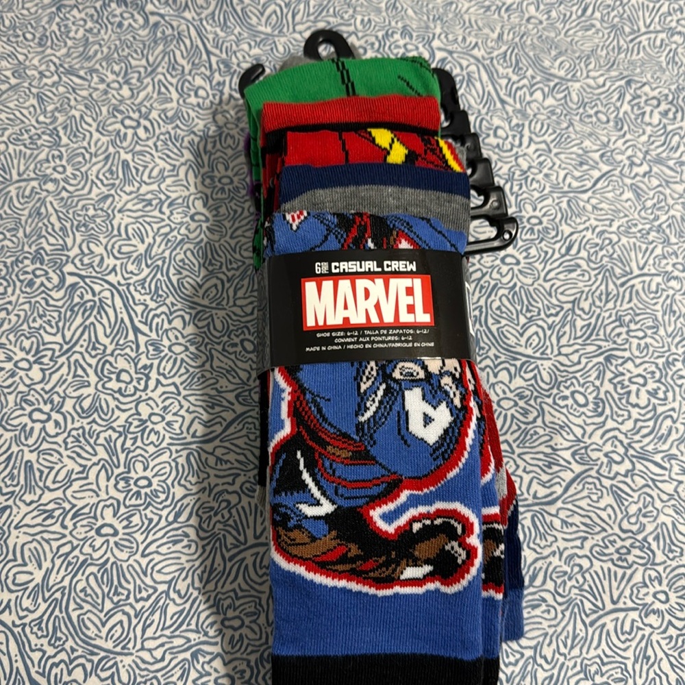 6pk Marvel socks